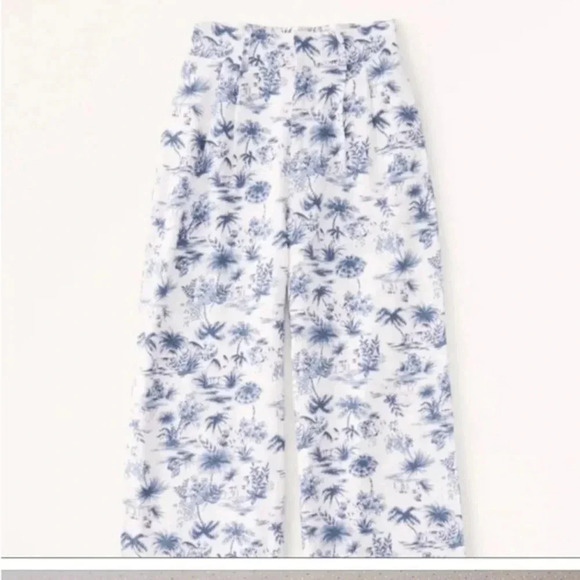 Tailored Linen-Blend Wide Leg Pants Abercrombie and Fitch size XXS SHORT - Picture 1 of 5